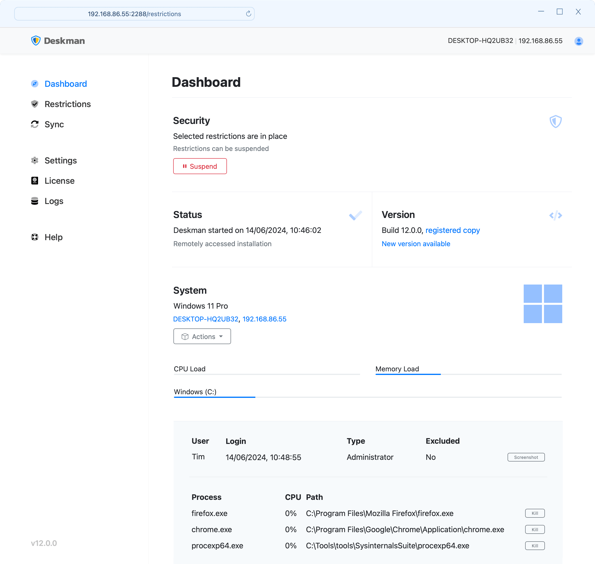 Deskman Dashboard